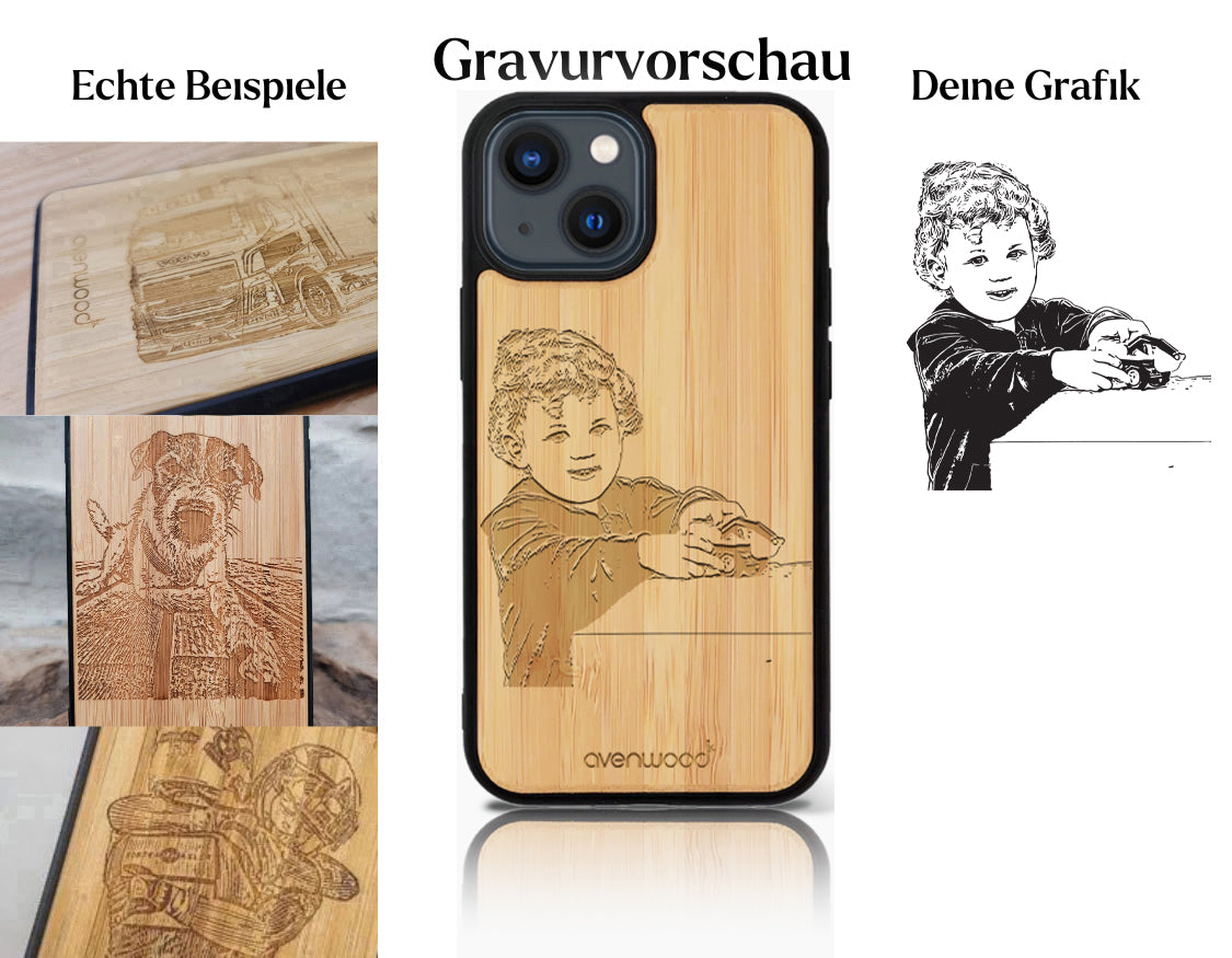 INDIVIDUELL iPhone 15 Bambus-Kunststoff